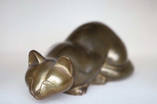 Vintage bronze messing katze - bronze/messing,