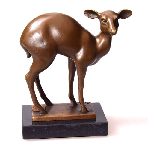 Bronzefigur rehkalb kitz - bronzefigur, reh