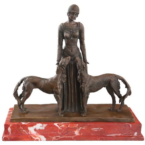 Art deco bronze figur - art,