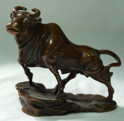 Bronze bullen figur vintage - bullen, figur,