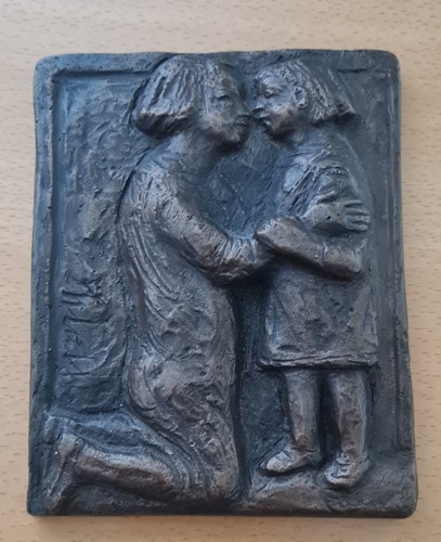 Bronze relief signiert - bronze,