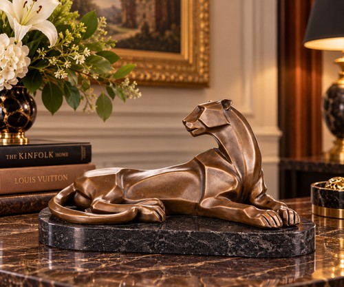Bronze skulptur panther - skulptur, auf