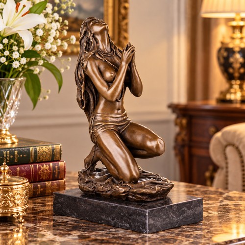 Bronze skulptur betende - bronze,