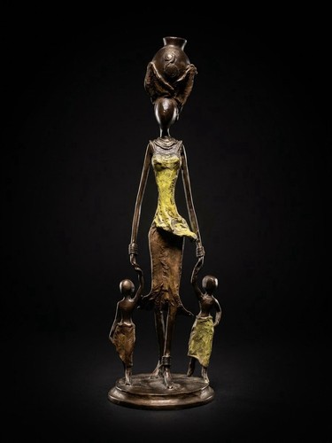 Bronze figur afrika - mutter, mit