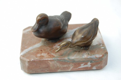 Bronze figur enten - bronze,