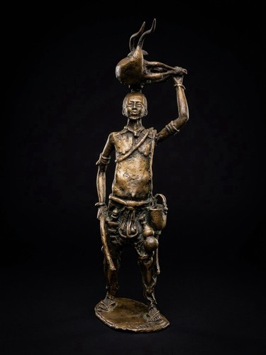 Afrikanische bronze figur - bronze,