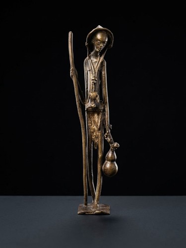 Afrikanische bronze figur - afrikanische,