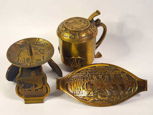 Tlg bronze set signiert - 3-tlg., bronze-set