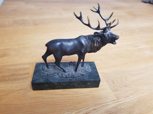 Bronze figur röhrender hirsch - bronze-figur,