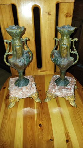 Paar vasen bronze - 1,