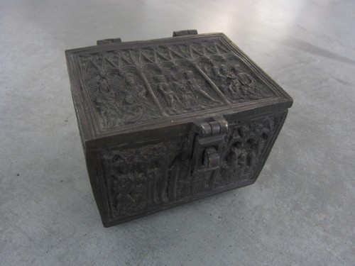 Neogotische schatulle bronze - neogotische, schatulle,