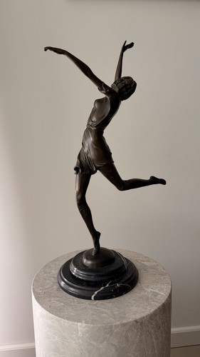 Art deco bronze tänzerin - bronze,