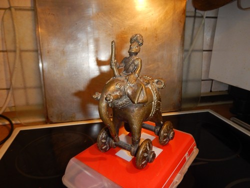 Bronze elefant mit reiter - bronze,