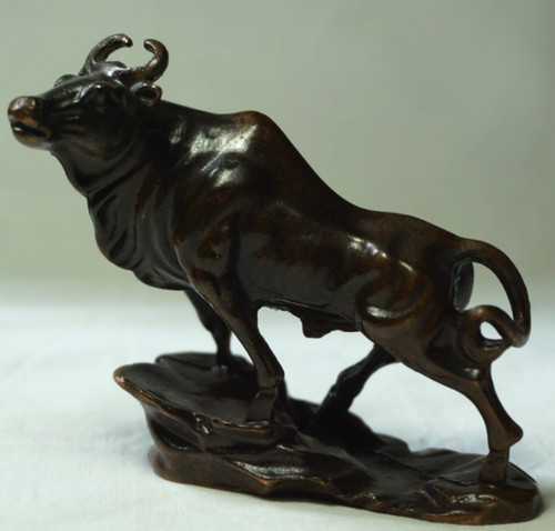 Bronze bullen figur vintage - bronze, figur,
