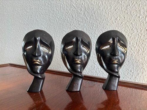 Bronze masken skulptur - masken,