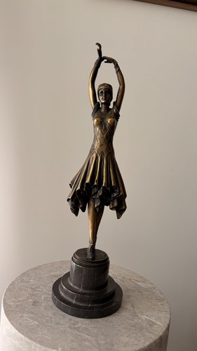 Art déco bronze tänzerin - art,