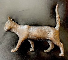 alte Bronze Figur - Katze -