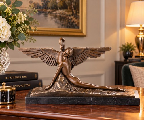 Bronze skulptur leda und der - leda,