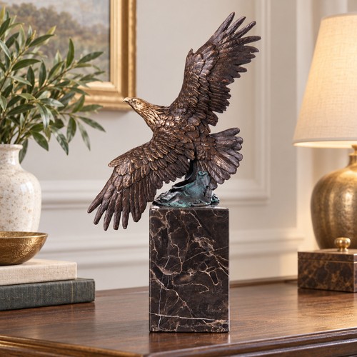 Bronze skulptur adler mit - bronze,