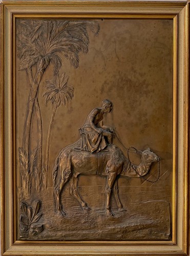 Bronzerelief mann auf - „mann, einem