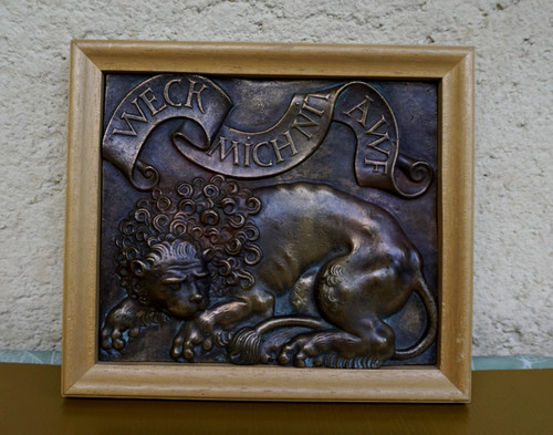 Bronze figur löwe tafel - bronze, löwe.tafel: