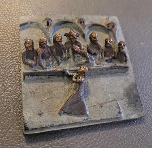 Bronze relief gastmahl - relief,