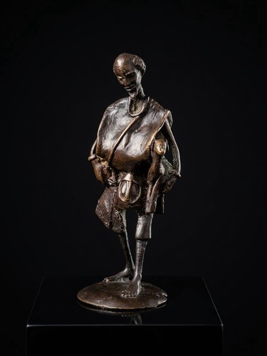Alte benin bronzefigur hirte - bronzefigur,