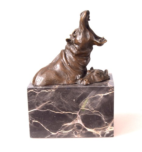 Bronze zwei nilpferde - bronze,