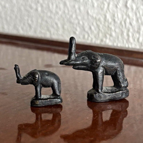 Bronze kleine elefanten paar - elefanten,